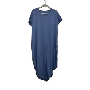 Universal Standard Geneva Dress Blue Asymmetric Large